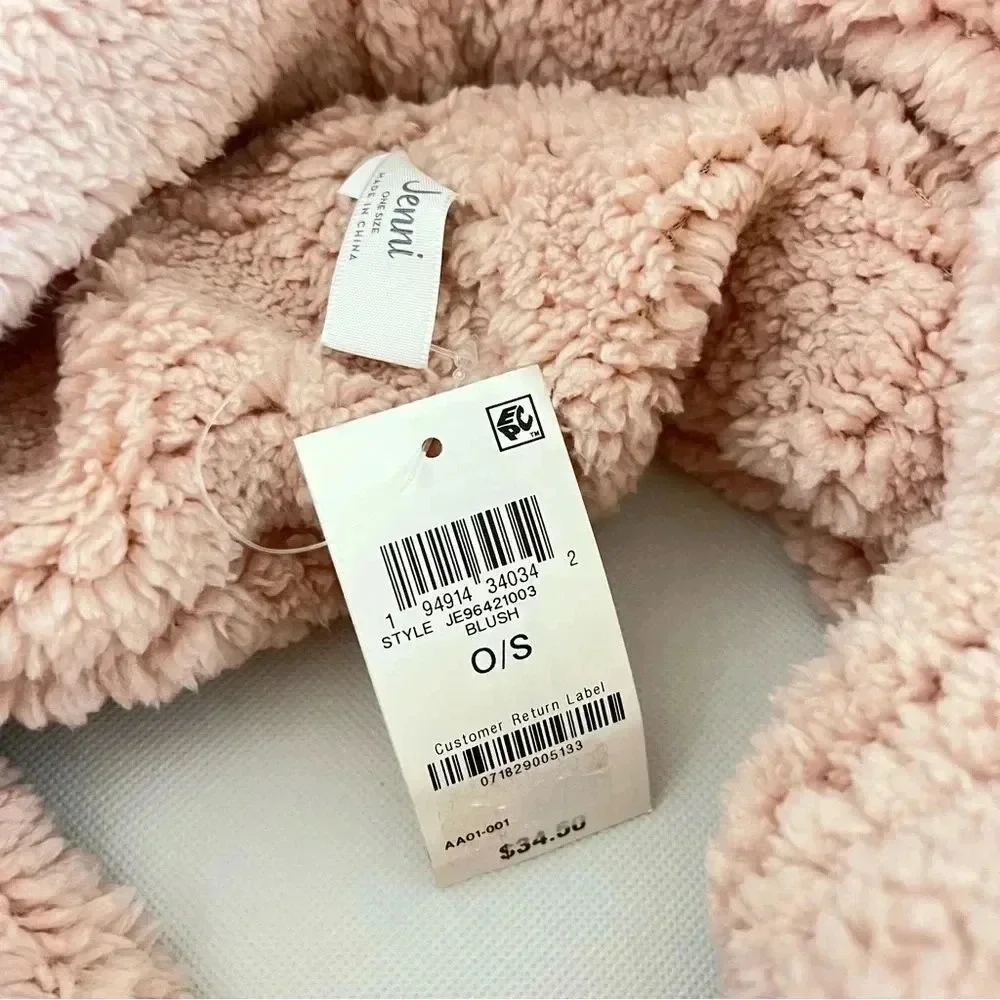Jenni Fluffy Sherpa Fleece Infinity Scarf Blush/Pink
